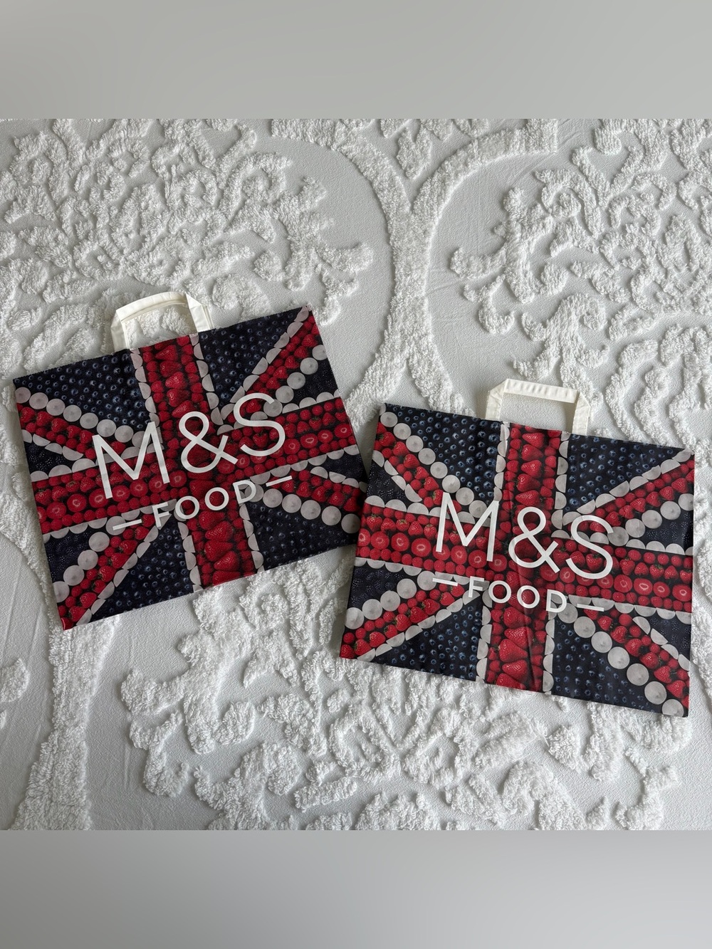 (2) Two M&S Marks & Spencer Paper Shopping Bags